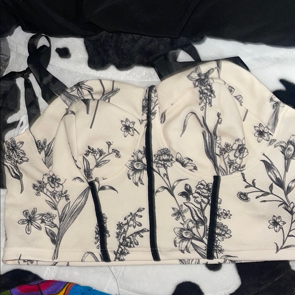 Floral Print Bustier Top